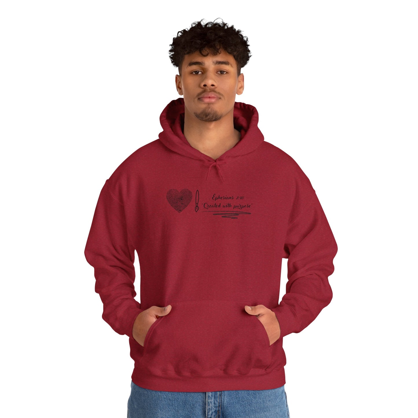 "Created with Purpose – Christian Hoodie (Ephesians 2:10)"