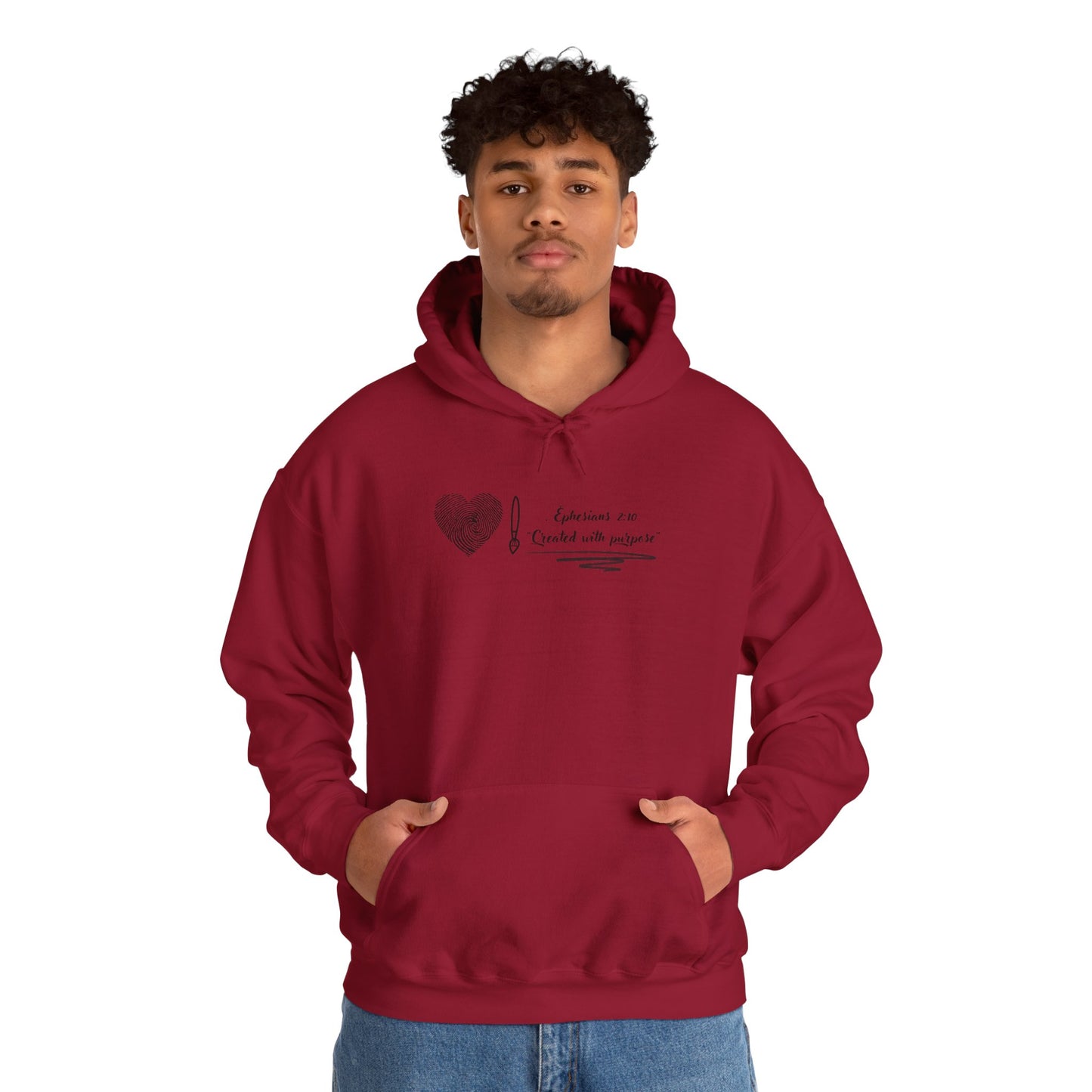 "Created with Purpose – Christian Hoodie (Ephesians 2:10)"